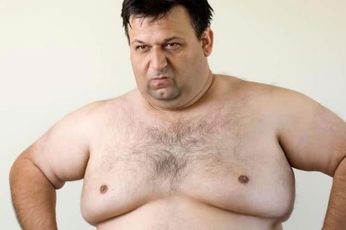 Man with moobs