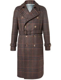 GUCCI Prince Of Wales Checked Wool And Cashmere-Blend Trench Coat
