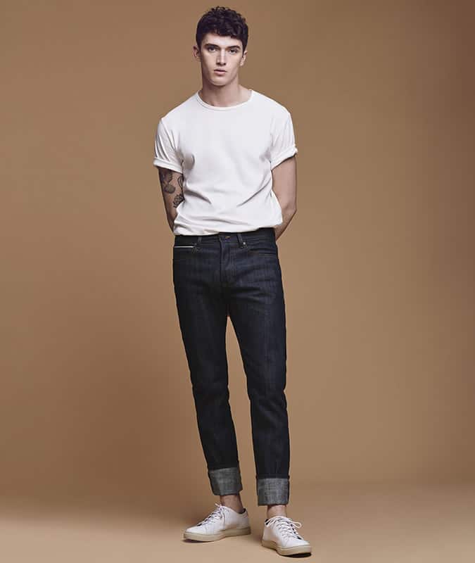 White Tee + Selvedge Jeans