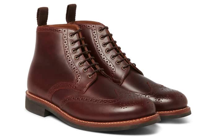Grenson Sharp Leather Brogue Boots
