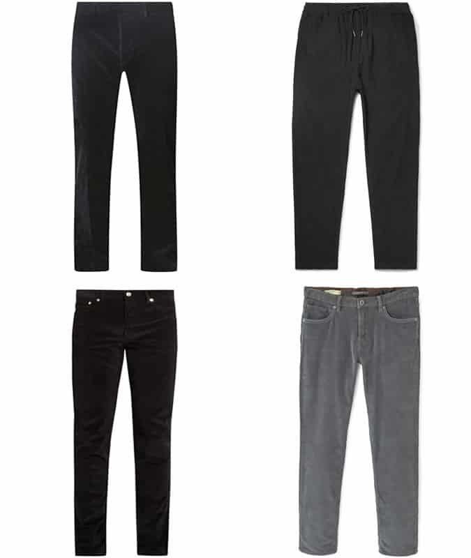 Men's Slim Dark Corduroy Trousers