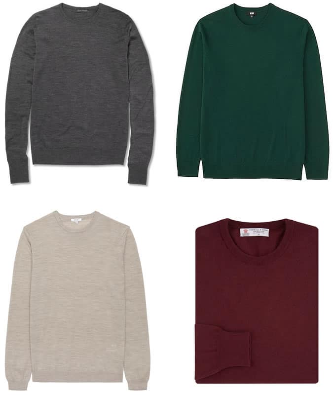 Men's Merino Wool Crew Neck Jumpers