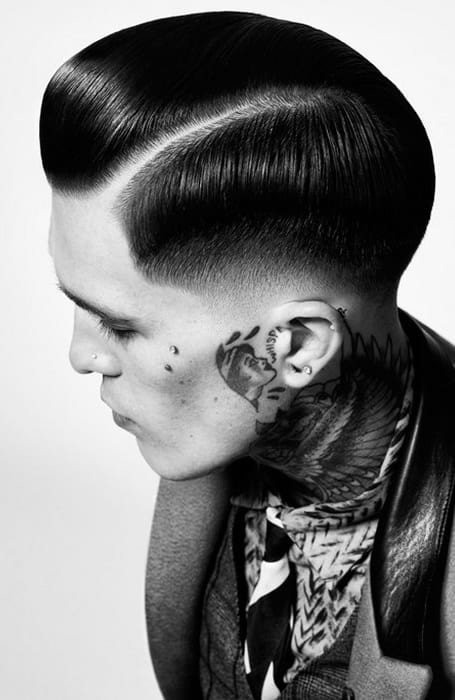 Men's Wet Look Fade Hairstyle