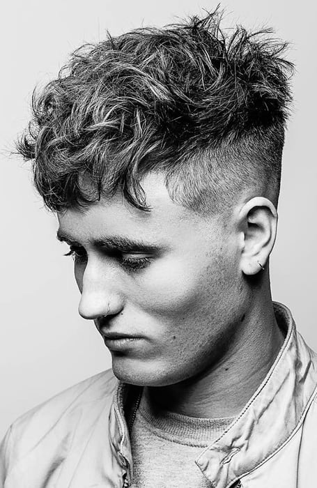 Men's Fade With Messy, Textured Top