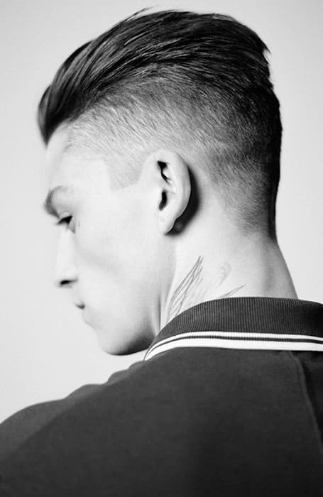 Men's Mid Fade With Textured Slick-Back