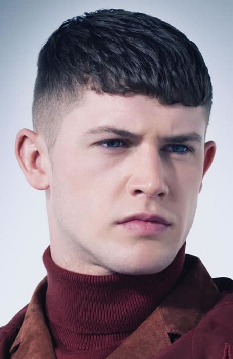 Men's Tapered Fade With Blunt Fringe