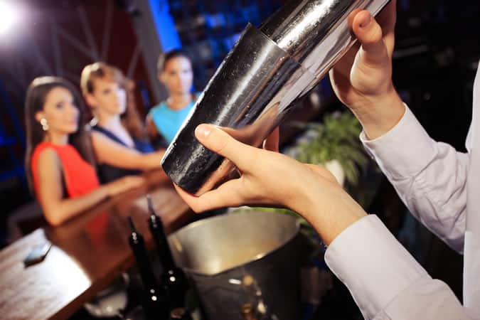 Shaking a cocktail