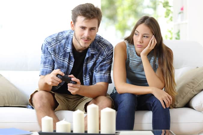 Man playing video games