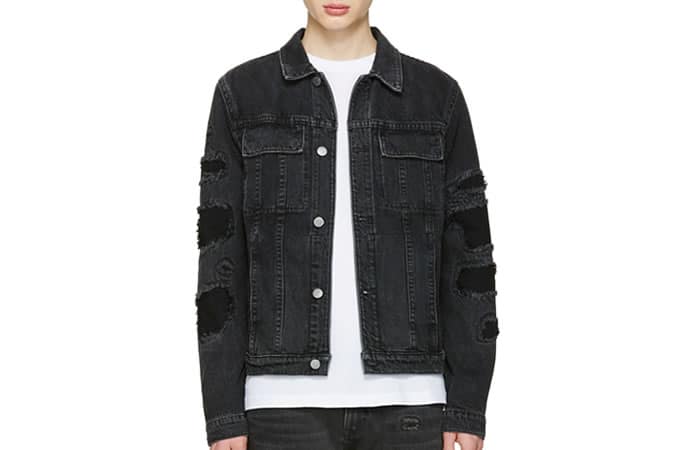 Helmut Lang Black Mr 87 Destroy Denim Jacket