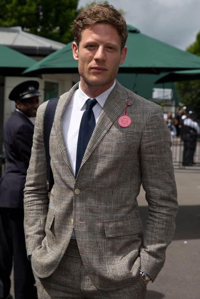 James Norton Suit and Tie at Wimbledon