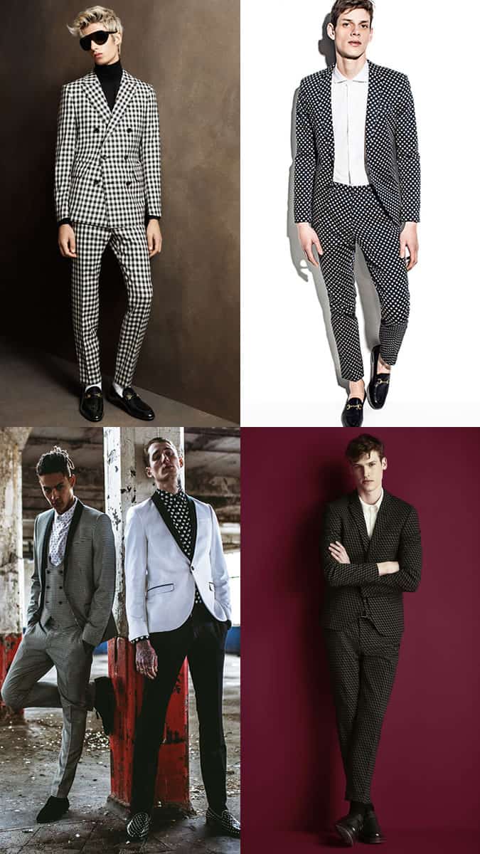 Men's Monochrome Statement/Printed/Patterned Suits Outfit Inspiration For Party Season Lookbook