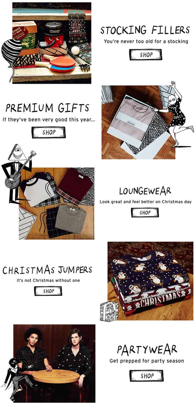 Topman Christmas Shop Sections