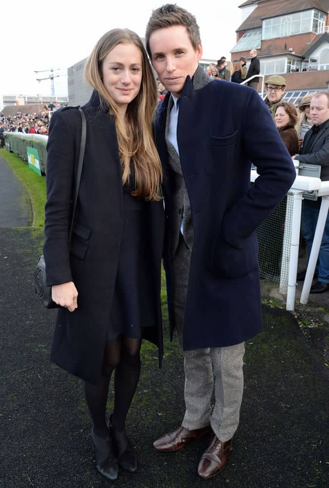 Eddie Redmayne at 2016 Hennessy Gold Cup, Newbury Racecourse