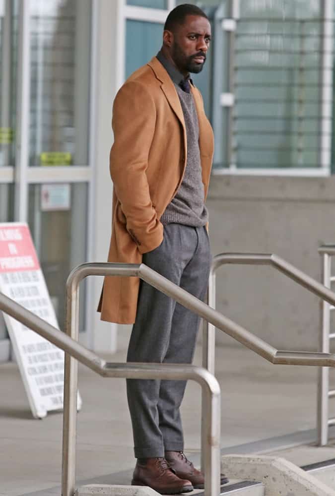 Idris Elba On Set Of The Mountain Between Us Movie, Canada