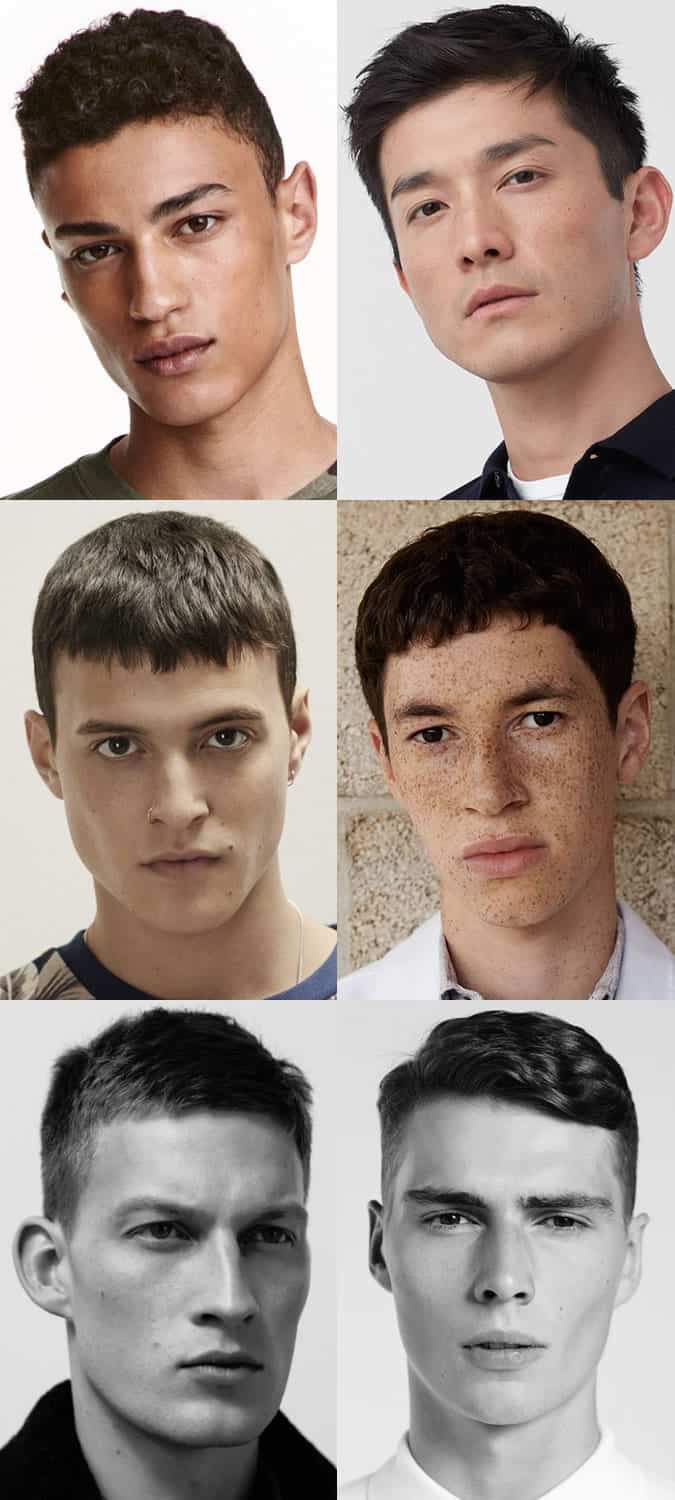 Men Crew Cuts and French Crop Hairstyles and Clean Shaven Face