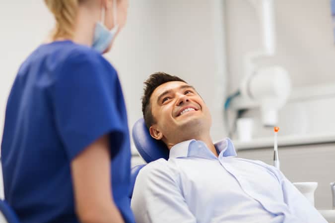 Man at dentist