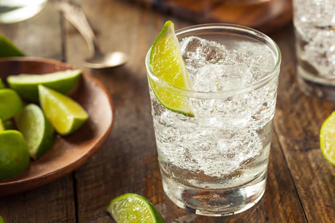 Vodka soda and lime has very few calories per glass