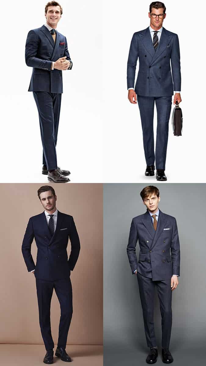 Men's Double-Breasted Suits Outfit Inspiration Lookbook