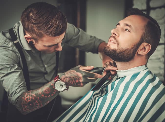 During your haircut