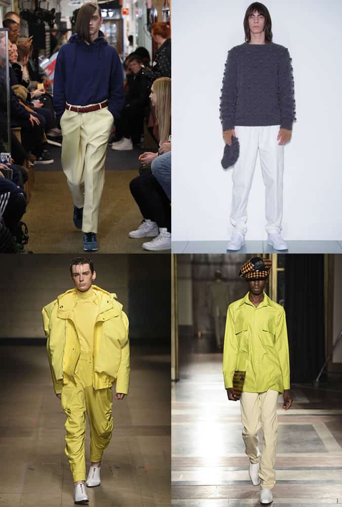 Men's Purple and Yellow Pieces On The LFWM AW17 Runways