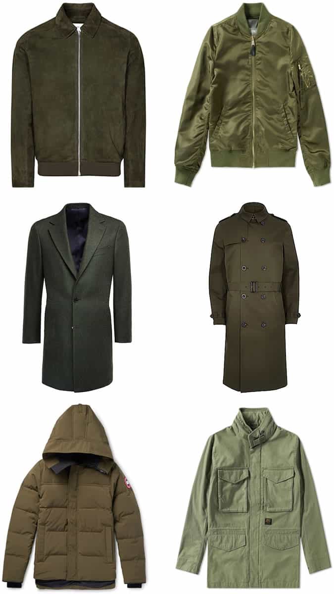 Men's Green Jackets and Coats