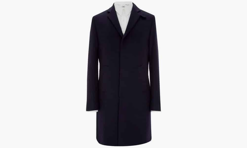 MR. START Drysdale Wool & Cashmere Coat Navy