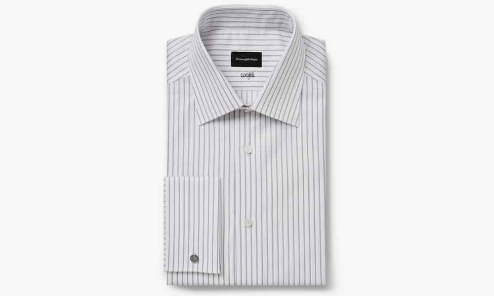 Ermenegildo Zegna White Striped 100fili Shirt