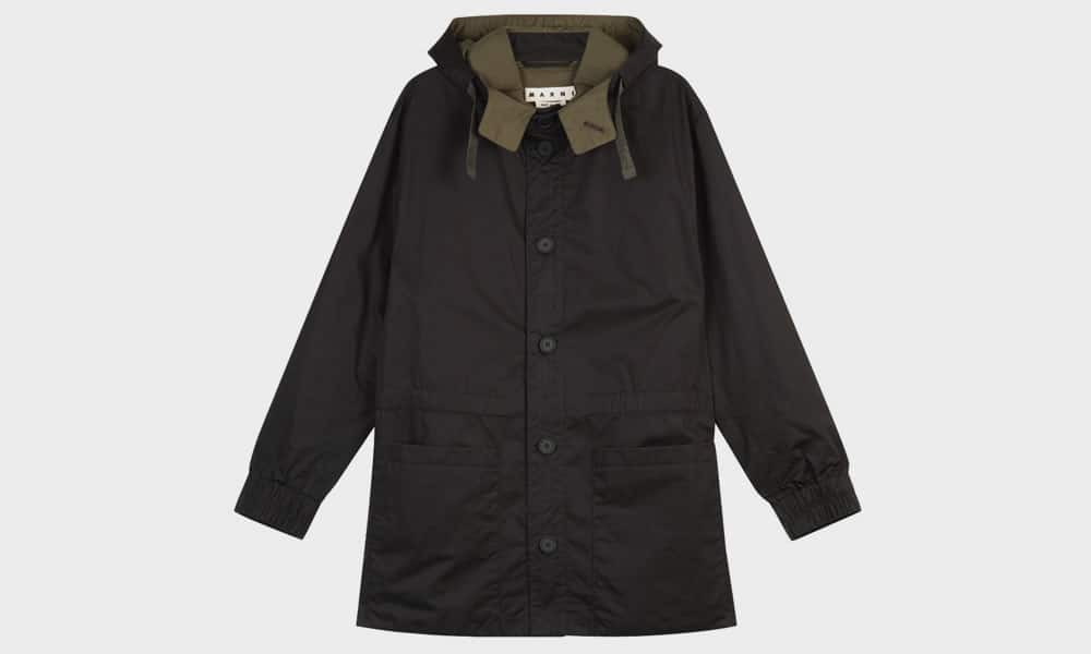 Marni Button-Down Hooded Twill Jacket