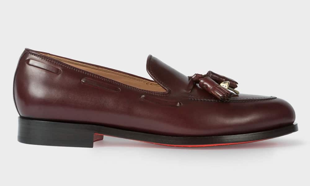 Paul Smith Men's Bordeaux Leather 'Simmons' Tasseled Loafers With Charms