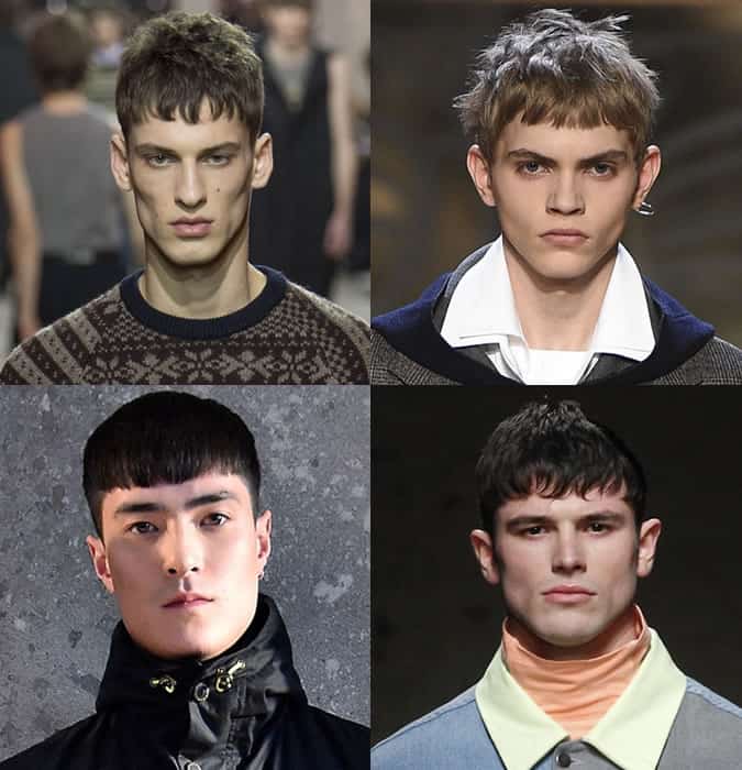 Men's blunt fringe hairstyles on AW17 Menswear Runways