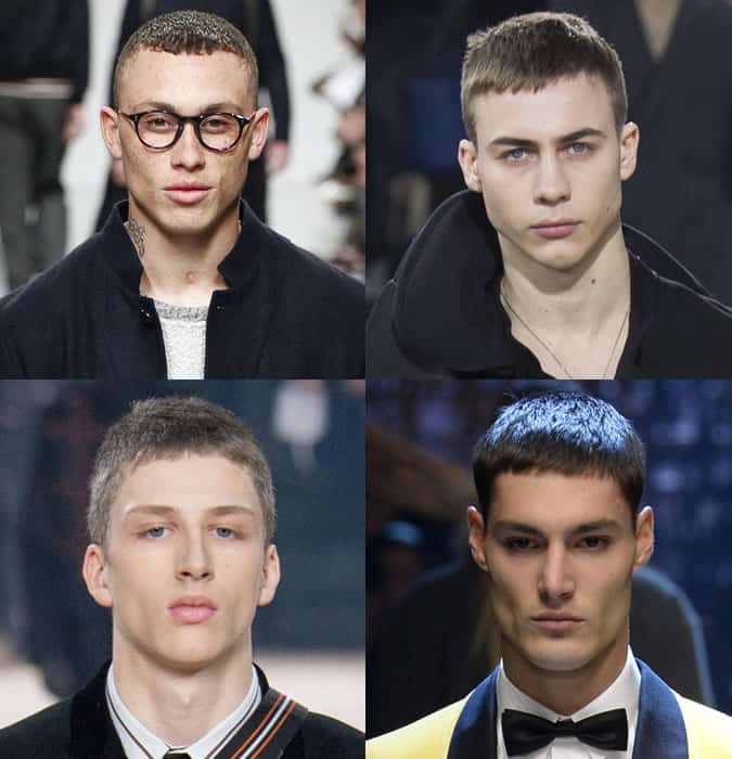 Men's Short crop hairstyles on AW17 Menswear Runways