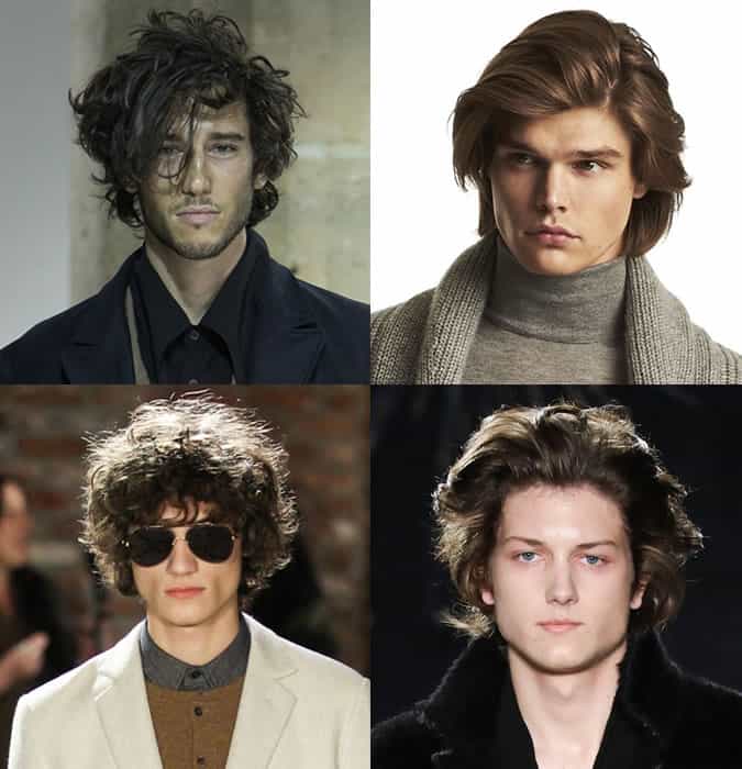 Men's big, mid-length hairstyles on AW17 Menswear Runways