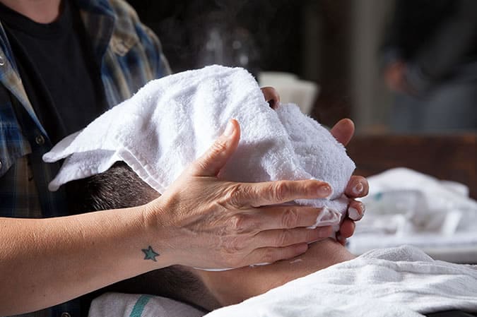 Hot towel treatment