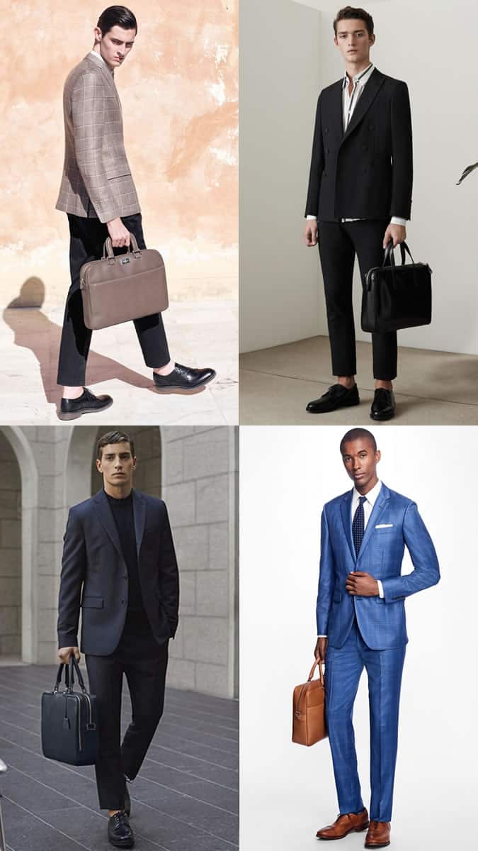 Men's Modern Soft-Sided Briefcases Outfit Inspiration Lookbook 2017 Bag Trends