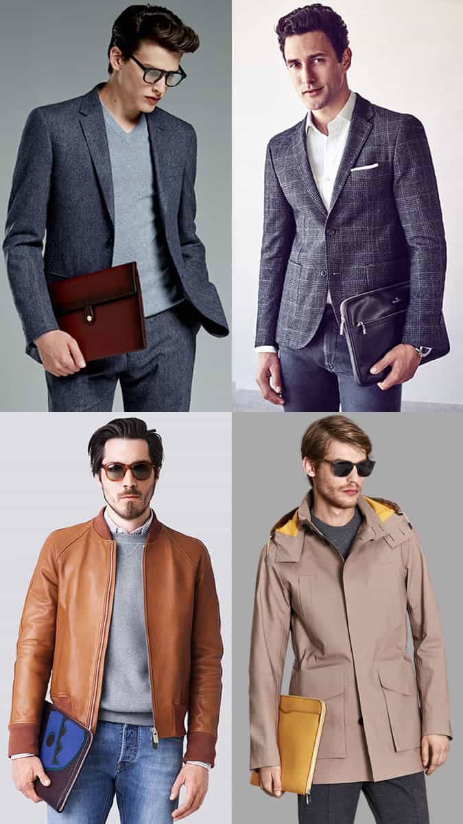 Men's Portfolios and Document Pouches Outfit Inspiration Lookbook 2017 Bag Trends
