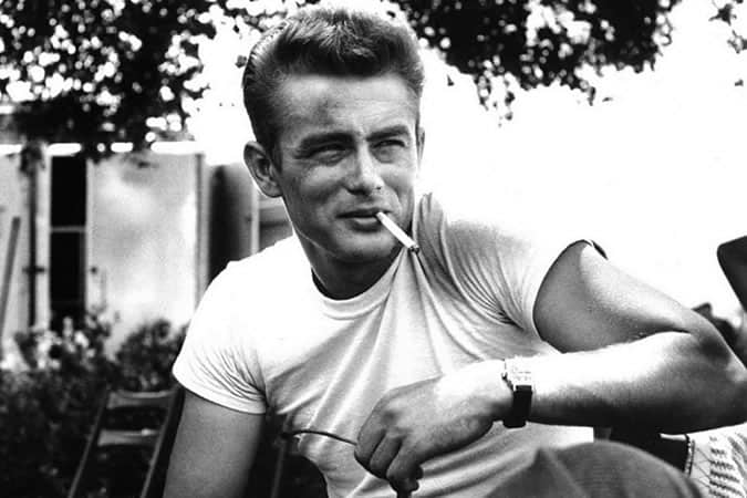 James Dean kept it simple with a white tee and jeans