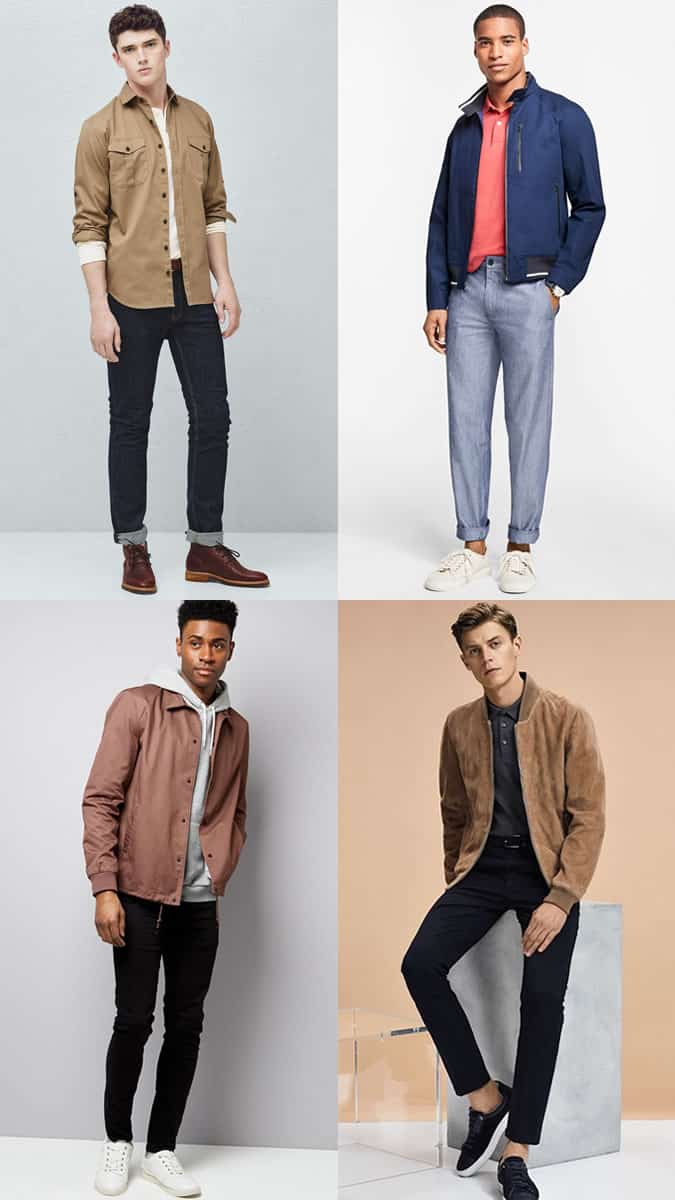 Men's Bombers, Overshirts and Coach Jackets Outfit Inspiration Lookbook