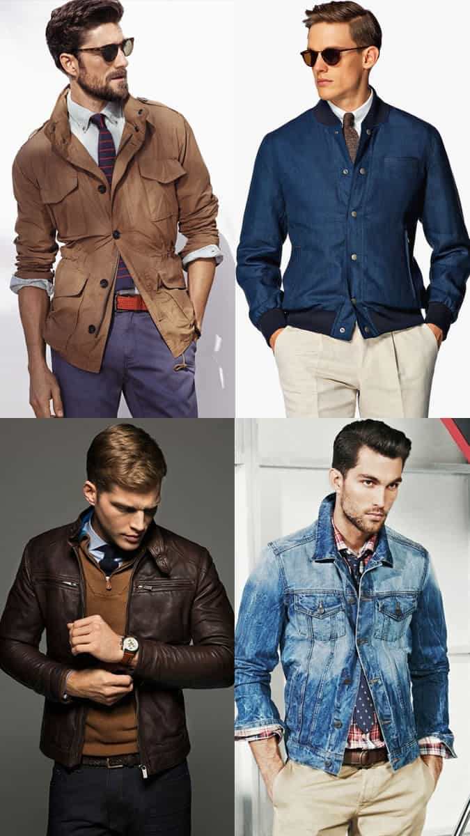 Men's Shirt and Ties with Casual Jackets Outfit Inspiration Lookbook