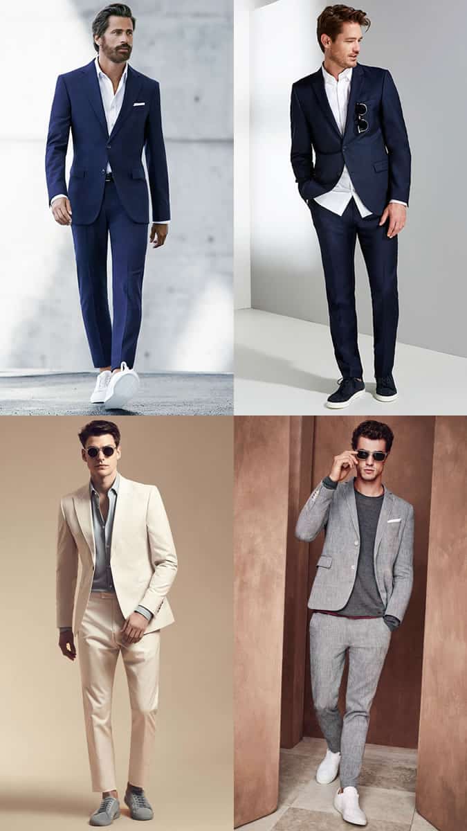 Men's Trainers With Suits Outfit Inspiration Lookbook