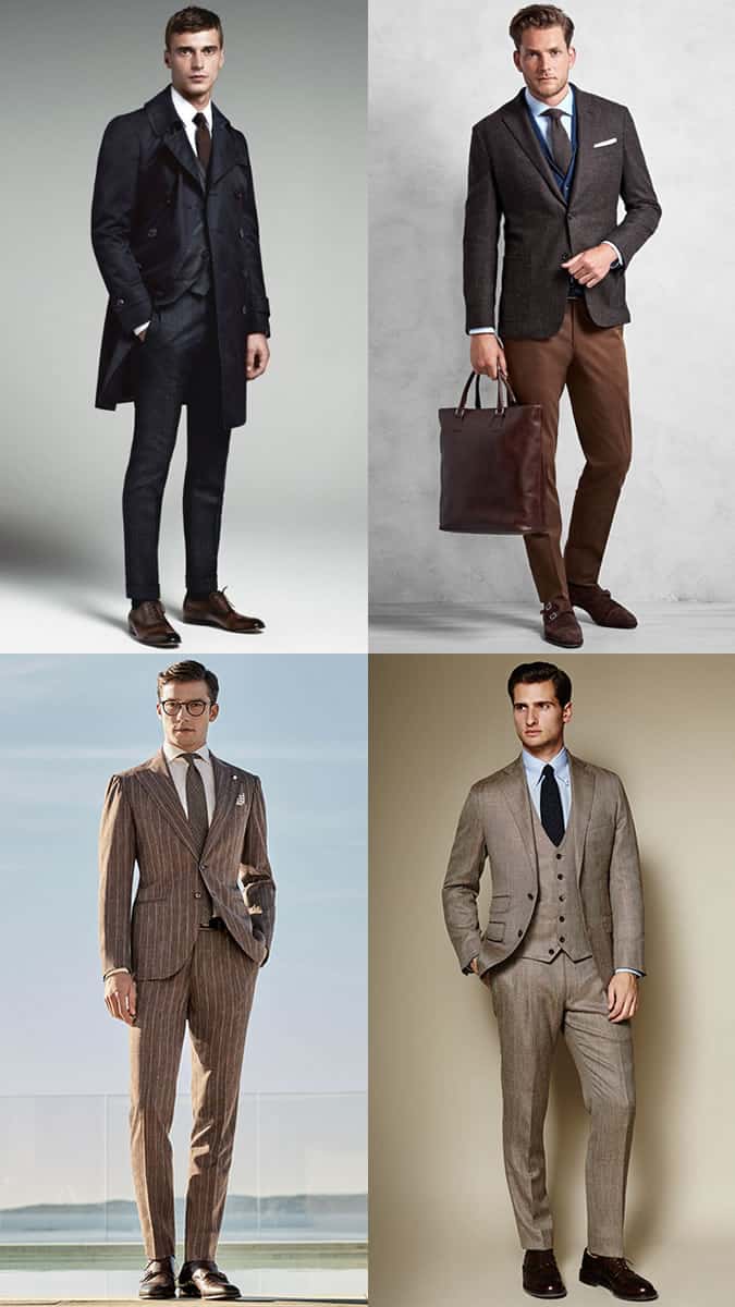 Men's Brown Suits Outfit Inspiration Lookbook