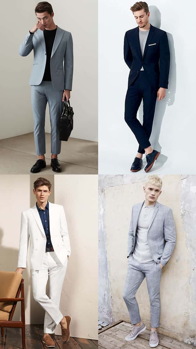 Men's Suit Trousers And Shoes/Trainers Outfit Inspiration Lookbook