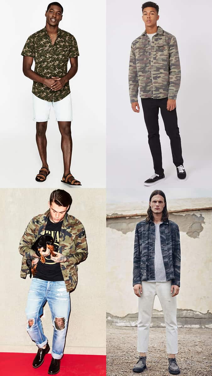 Men's Camo Print Clothing Outfit Inspiration Lookbook