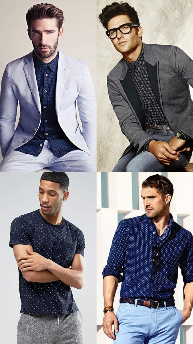 Men's Polka Dot Clothing Outfit Inspiration Lookbook