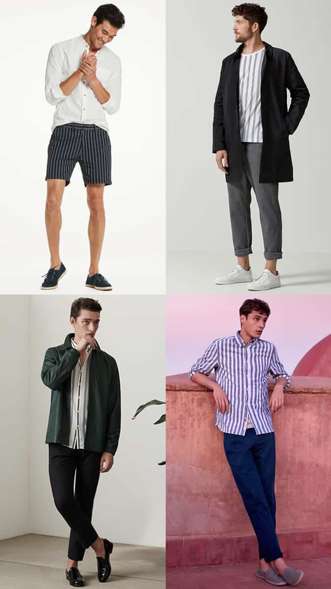 Men's Vertical Stripes Outfit Inspiration Lookbook