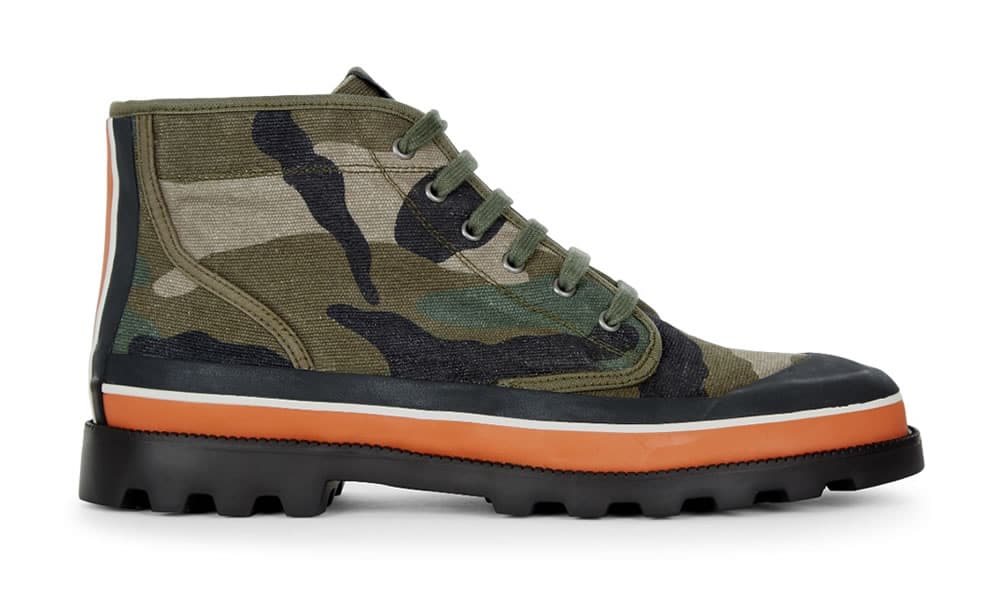 Valentino Camouflage Print Canvas Boots