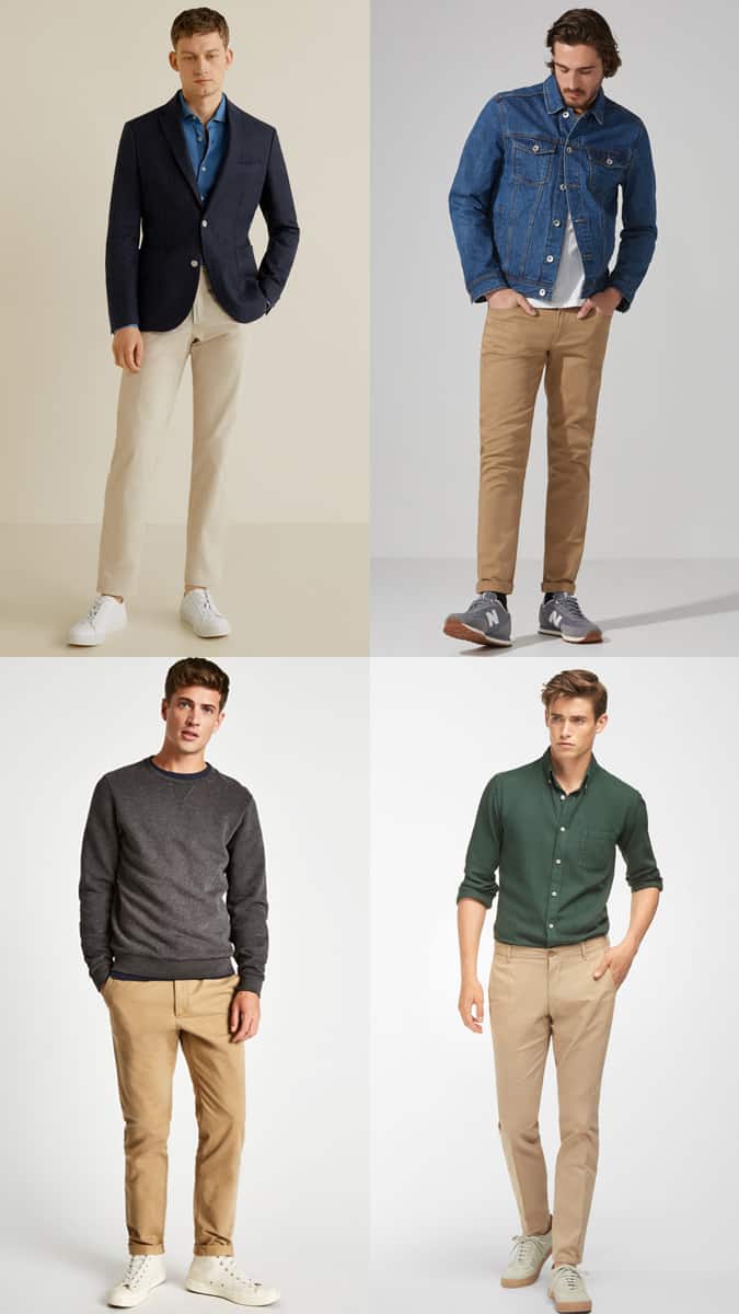 Men's Beige Chinos Outfit Inspiration Lookbook