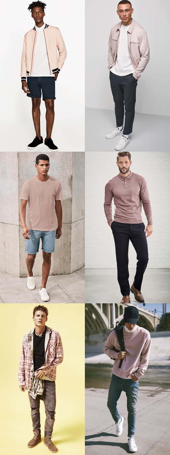 Men's Pink Clothing Outfit Inspiration Lookbook