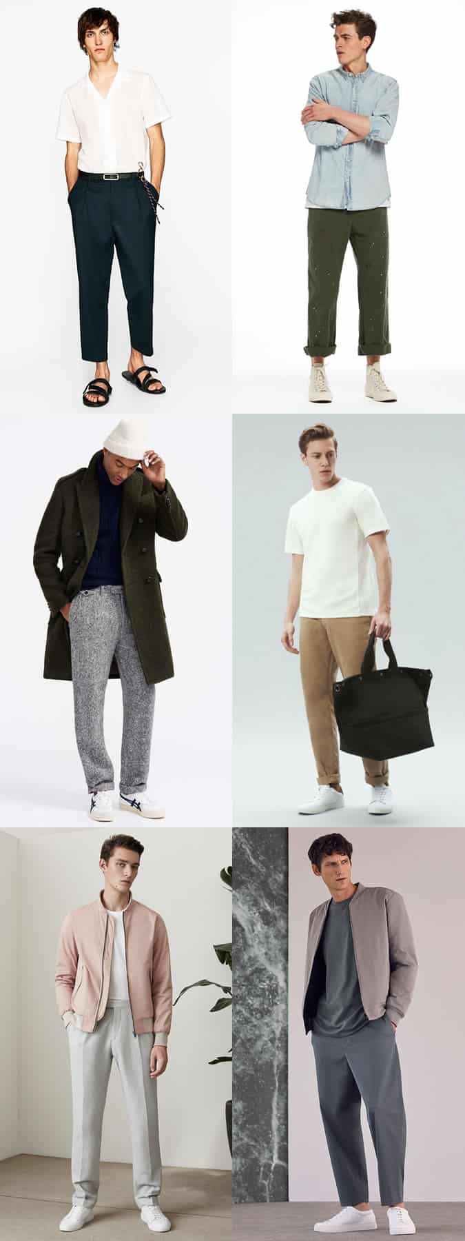 Men's Wide Leg Trousers and Chinos Outfit Inspiration Lookbook
