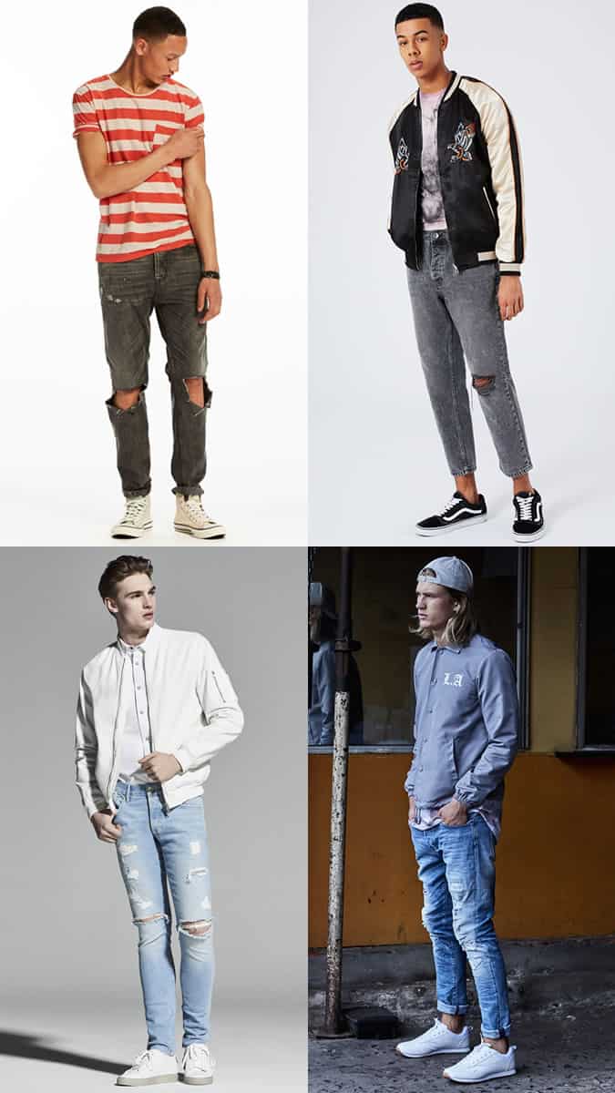 Men's Distressed Jeans/Denim Summer Outfit Inspiration Lookbook
