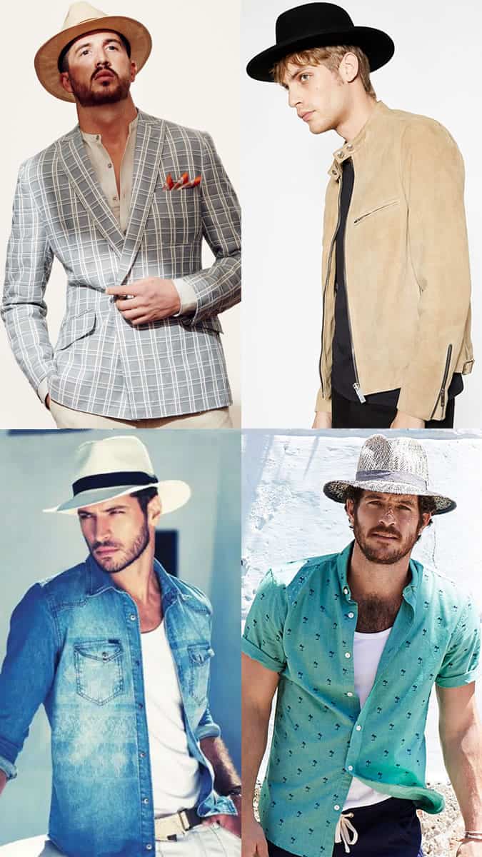 Men's Wide Brim Summer Hats Outfit Inspiration Lookbook